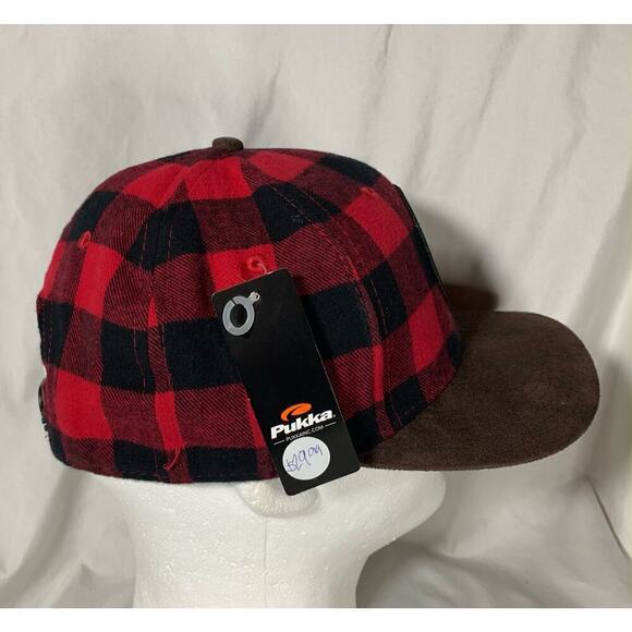 MOUNTSBERG Buffalo Plaid w suede Hat Pukka® Cap Snapback Conservation Halton NWT - Picture 4 of 12